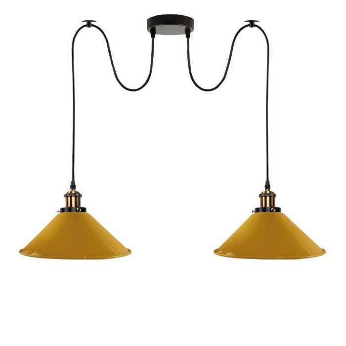 Yellow 2 Way Retro Industrial Ceiling E27 Hanging Lamp Pendant Light