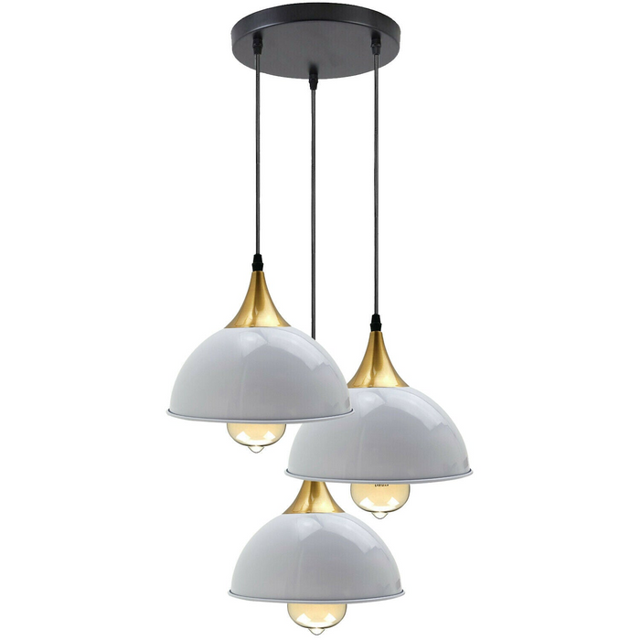 White 3 Way Vintage Industrial Metal Lampshade Modern Hanging Retro Ceiling Pendant Lights