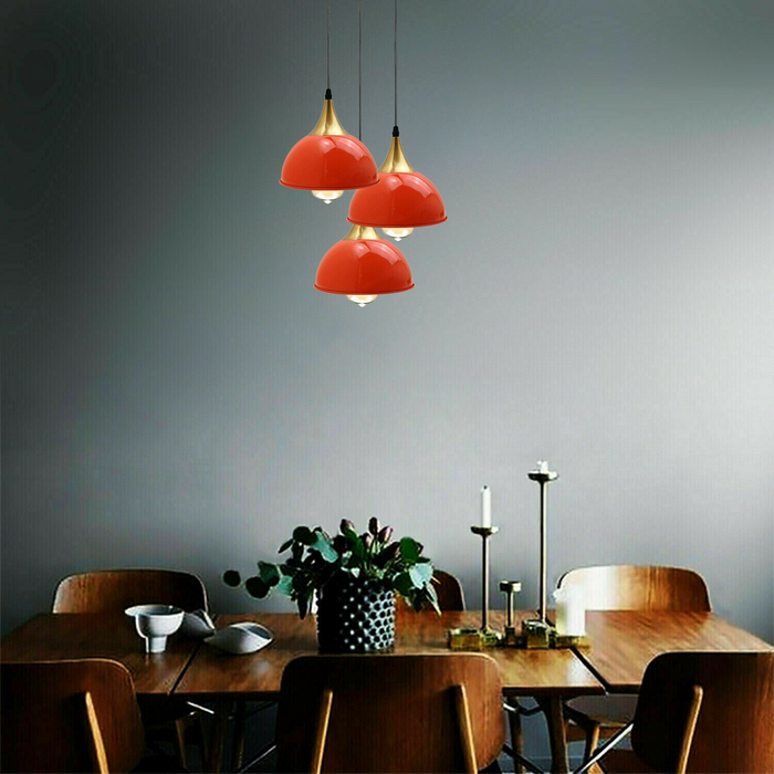 Orange 3 Way Vintage Industrial Metal Lampshade Modern Hanging Retro Ceiling Pendant Lights