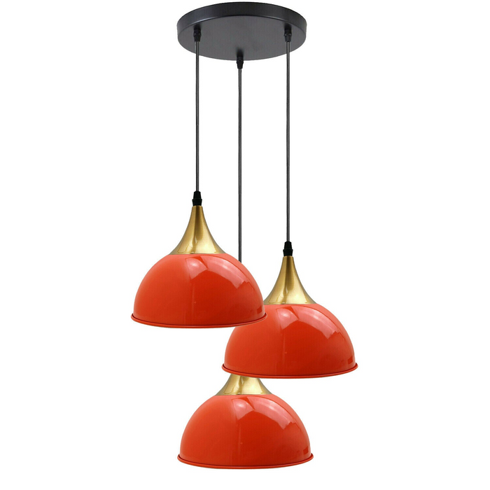 Orange 3 Way Vintage Industrial Metal Lampshade Modern Hanging Retro Ceiling Pendant Lights