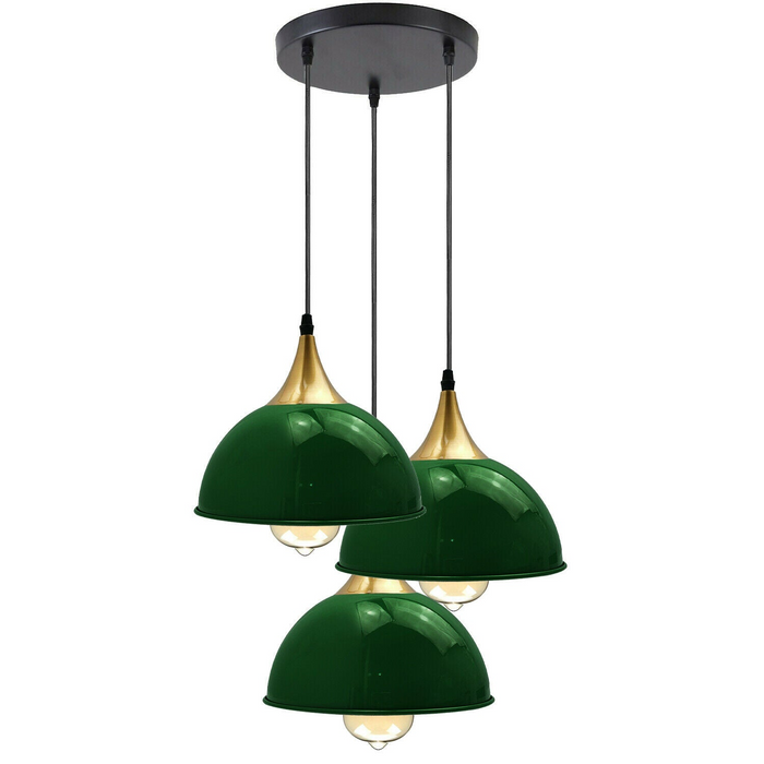 Groene 3-weg vintage industriële metalen lampenkap moderne hangende retro plafondhanglampen