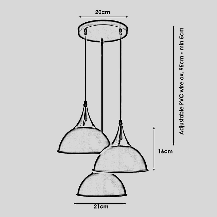 Groene 3-weg vintage industriële metalen lampenkap moderne hangende retro plafondhanglampen