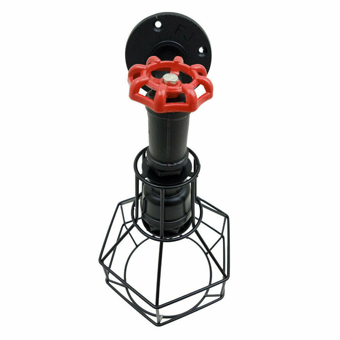 Black Modern Industrial Retro Vintage Style Pipe Cage Wall Light Wall Lamp Fixture