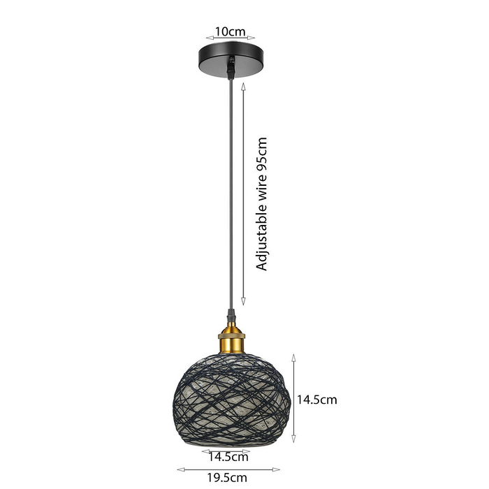 Vintage Industrial Retro Style Modern Rattan Ceiling Pendant Light Lampshade