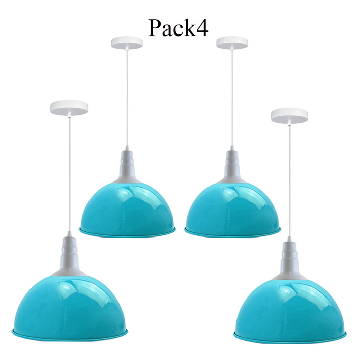 4-pack lampenkap vintage industriële metalen blauwe plafondhanglampen schaduw
