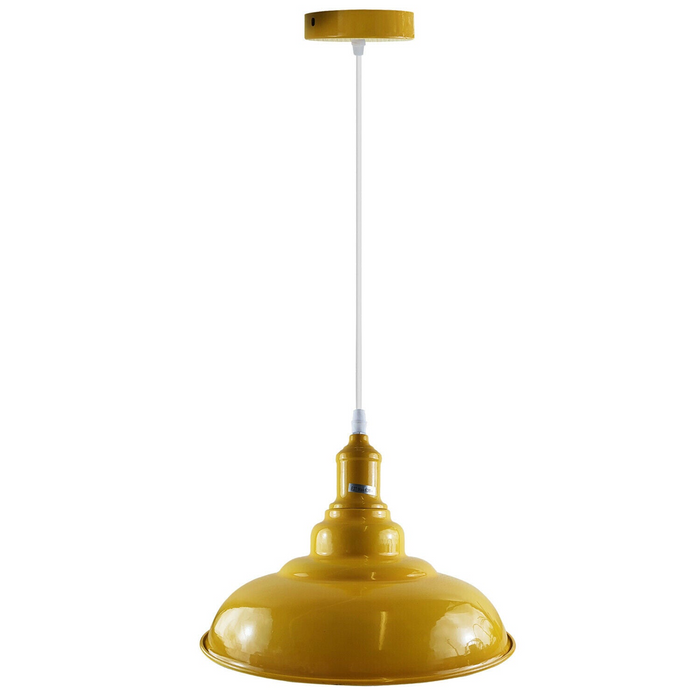 Modern Italian Yellow Chandelier Vintage Pendant Light Shade Industrial Hanging Ceiling Lighting Ideal for Dining Room, Bar, Clubs and Restaurants E27 Base-Big Barn