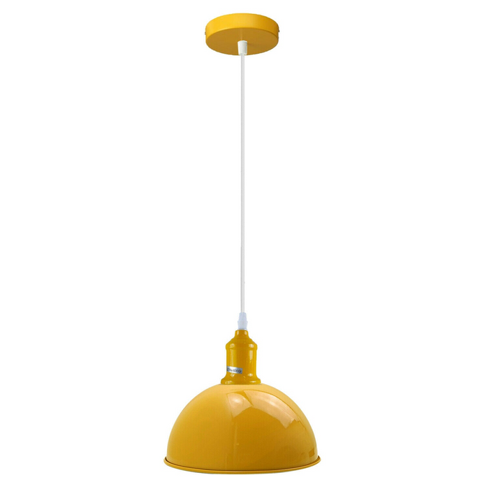 Moderne Italiaanse gele kroonluchter vintage hanglamp schaduw industriële hangende plafondverlichting ideaal voor eetkamer, bar, clubs en restaurants E27 basis-koepel 30 cm