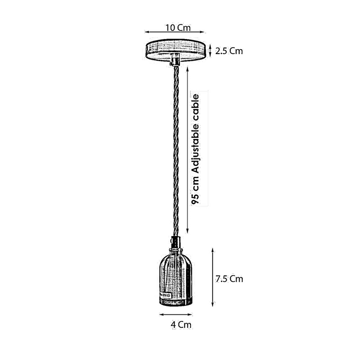 Moderne hanglamp stofdraad geel messing plafondrozet E27 hanglamp lamphouder