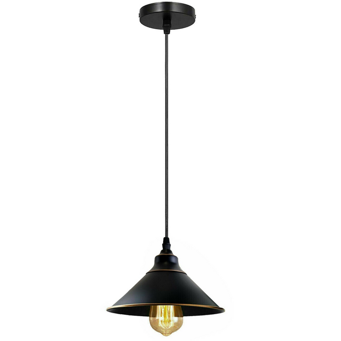 Industrial Vintage Ratio single head Round Black cone Ceiling Pendent lights E27 Holder Chandelier