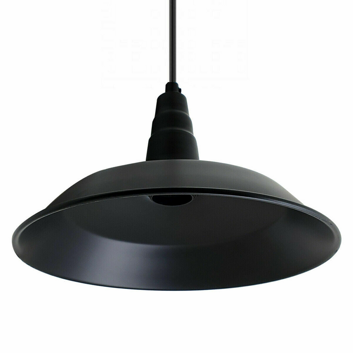 Industrial Vintage New Pendant Ceiling Light 260cm Bowl Shade Black E27Uk Holder