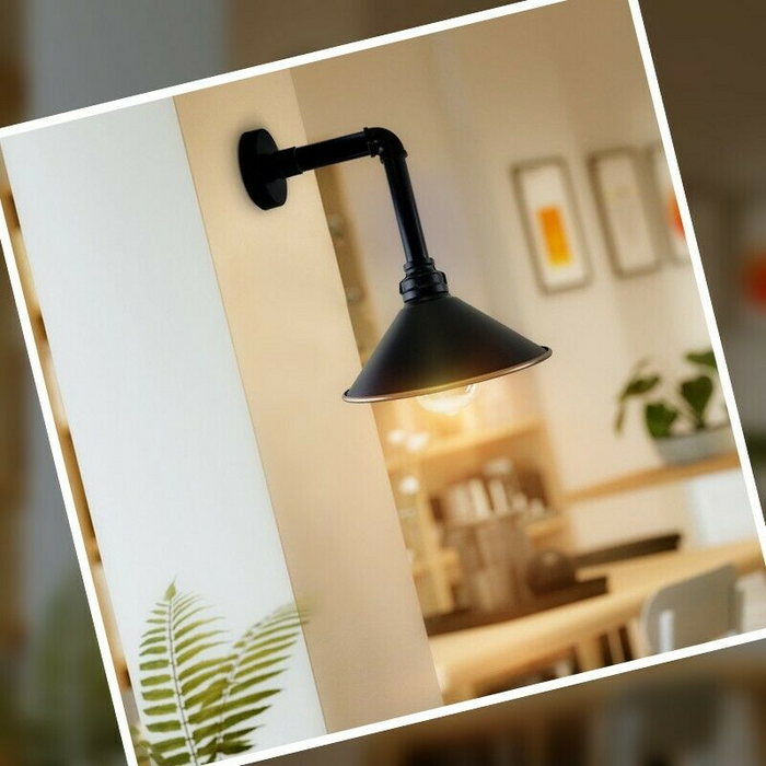 Industrial Vintage Retro Pipe Sconces Wall Light  dome black Shade Modern E27 UK
