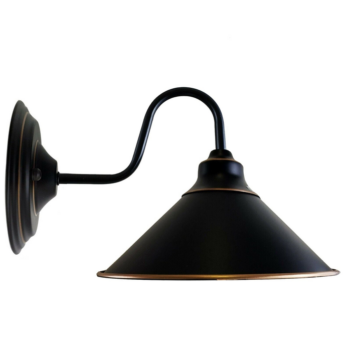 Industrial Vintage Metal  Black Wall Lamp E27 Uk Holder