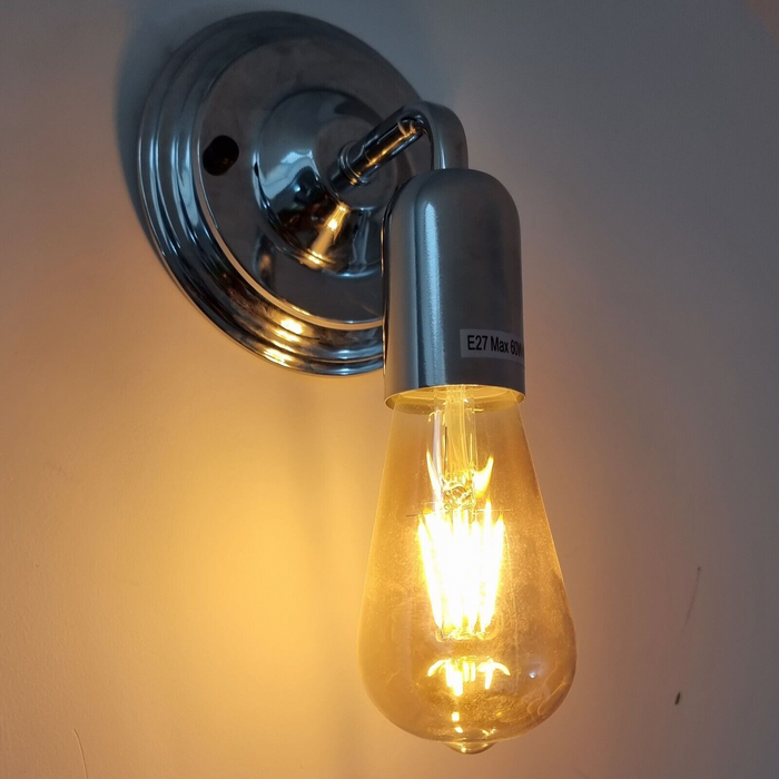 Industriële vintage retro gepolijste blaker chroom wandlamp