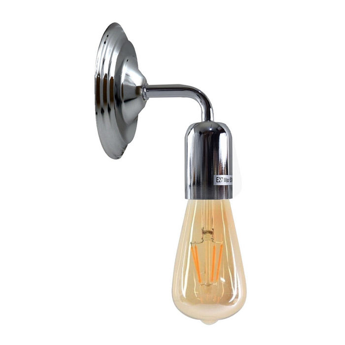 Industriële vintage retro gepolijste blaker chroom wandlamp