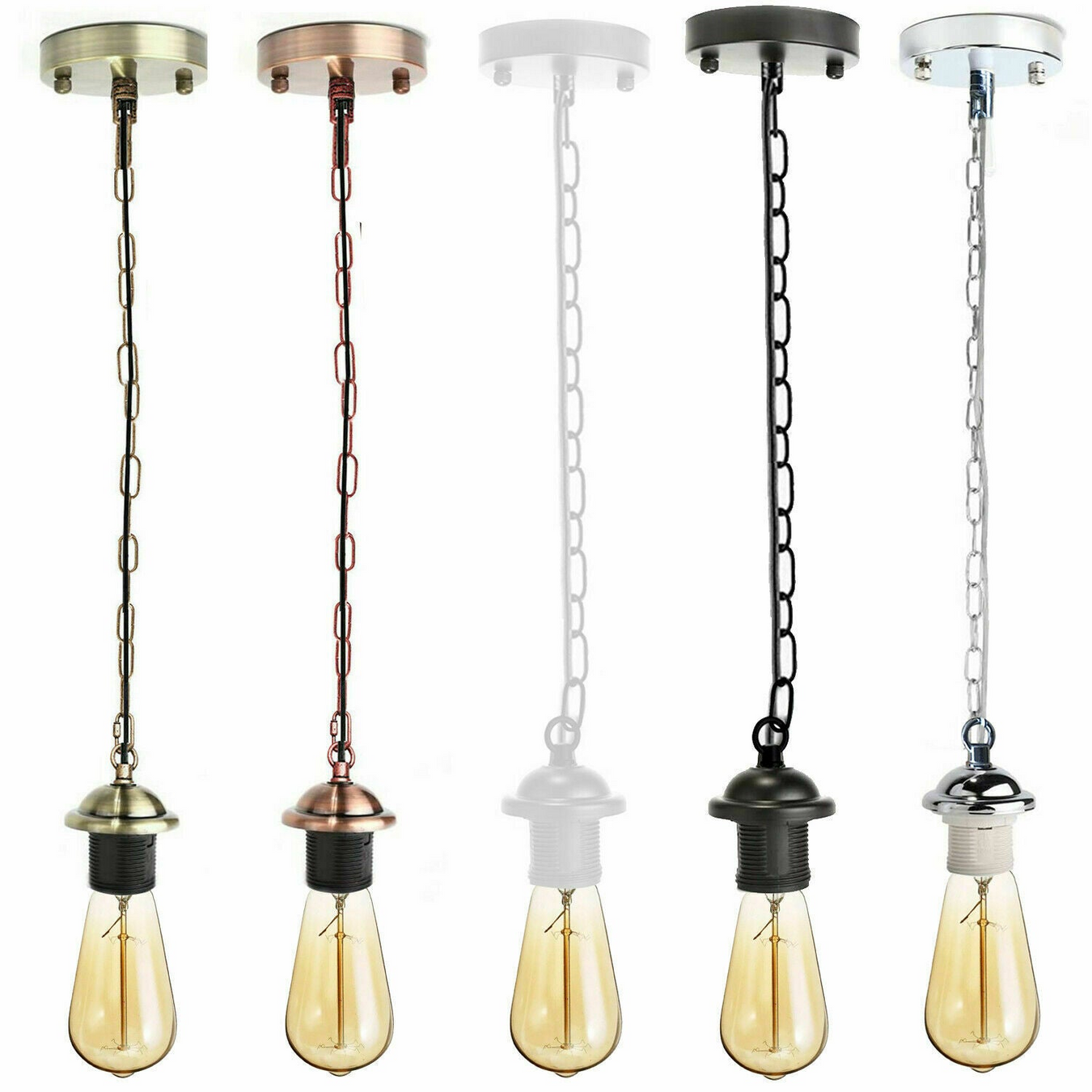 Chromen industriële hanglamp