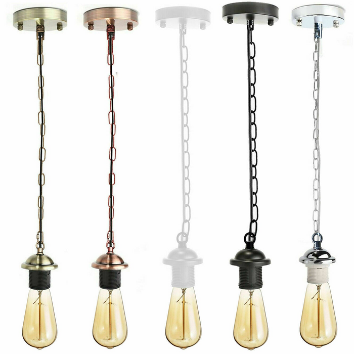 Verschillende kleuren metalen plafond E27 paraplu lamphouder hanglamp met ketting