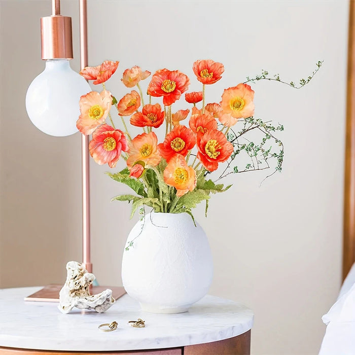 Artificial Poppy Flowers Bouquet – Silk Fake Flowers for Home Decor, Wedding, DIY Vase Accessories, and Garden Decoration