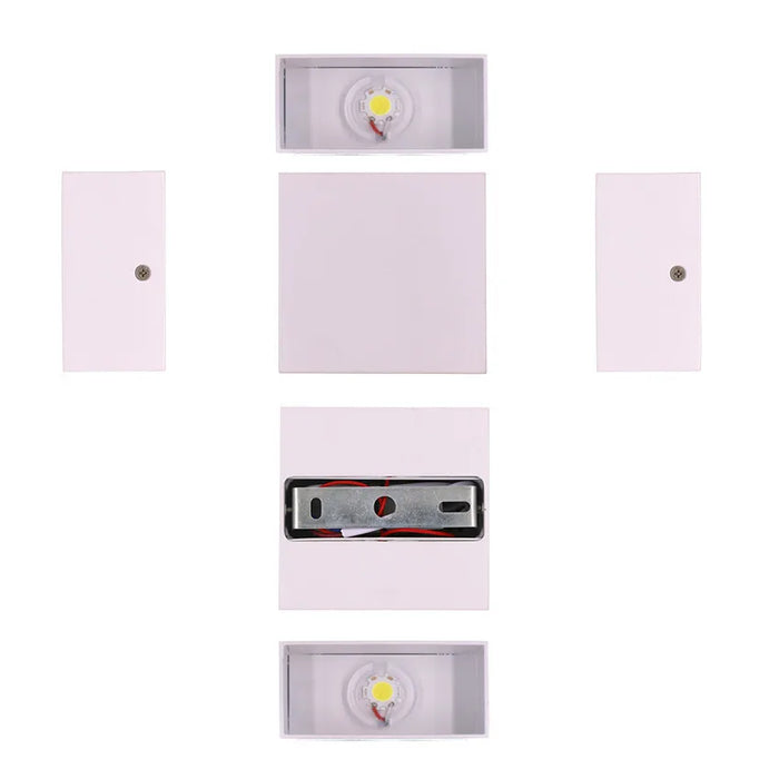Dimmable 6W COB LED Wall Lamp – Modern White/Black Cube Sconce for Bedroom, Kitchen, Foyer, and Study – AC 85-265V