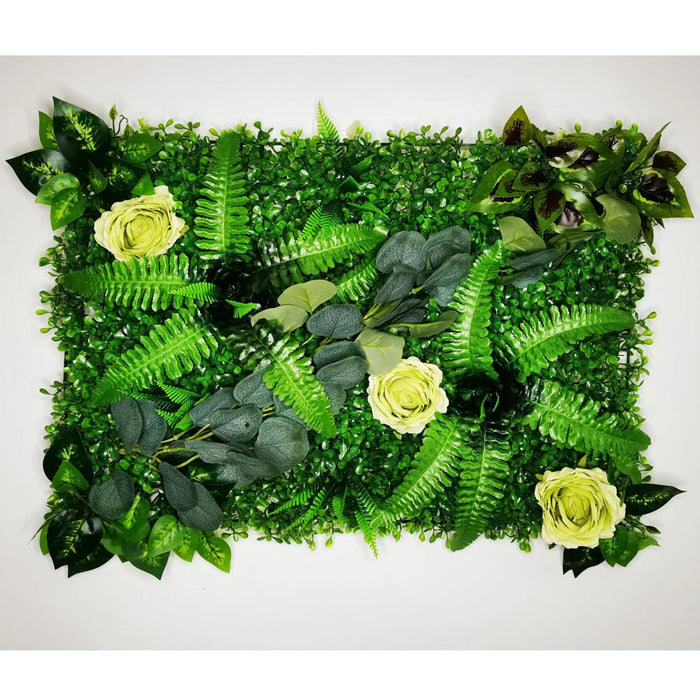Artificial Grass Plant Panel - Decorative Fake Lawn for Fence & Wall – Silk & Plastic Subtropical Grass, Easy Installation