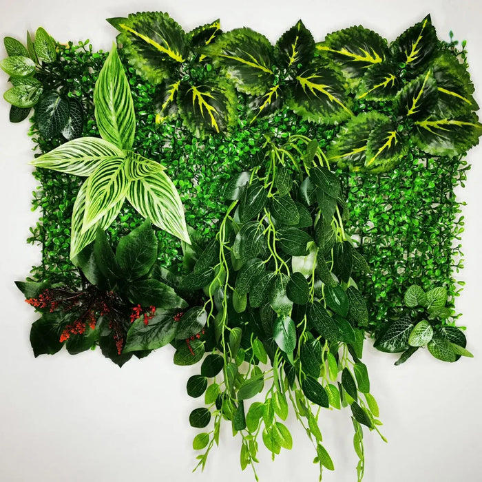 Artificial Grass Plant Panel - Decorative Fake Lawn for Fence & Wall – Silk & Plastic Subtropical Grass, Easy Installation