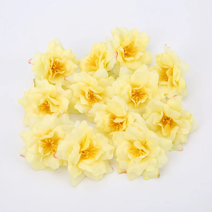 10PCS Artificial Silk Rose & Orchid Flower Heads – 5.5cm Decorative Flowers for DIY Wreaths, Wedding Decorations, and Home Craft Projects