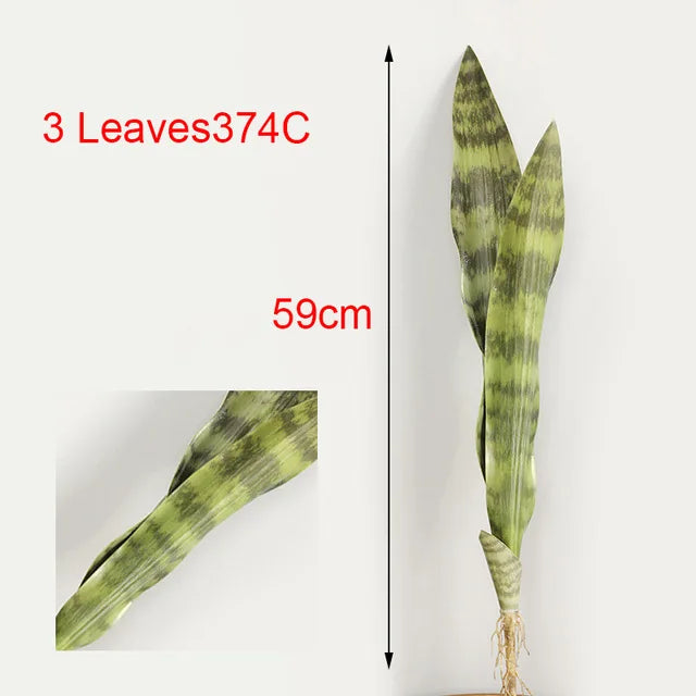 Artificial Sansevieria Plant – 21-68cm Long Tropical Piran Leaves for Hotel, Office, and Home Décor