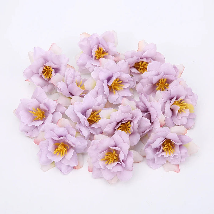 10PCS Artificial Silk Rose & Orchid Flower Heads – 5.5cm Decorative Flowers for DIY Wreaths, Wedding Decorations, and Home Craft Projects