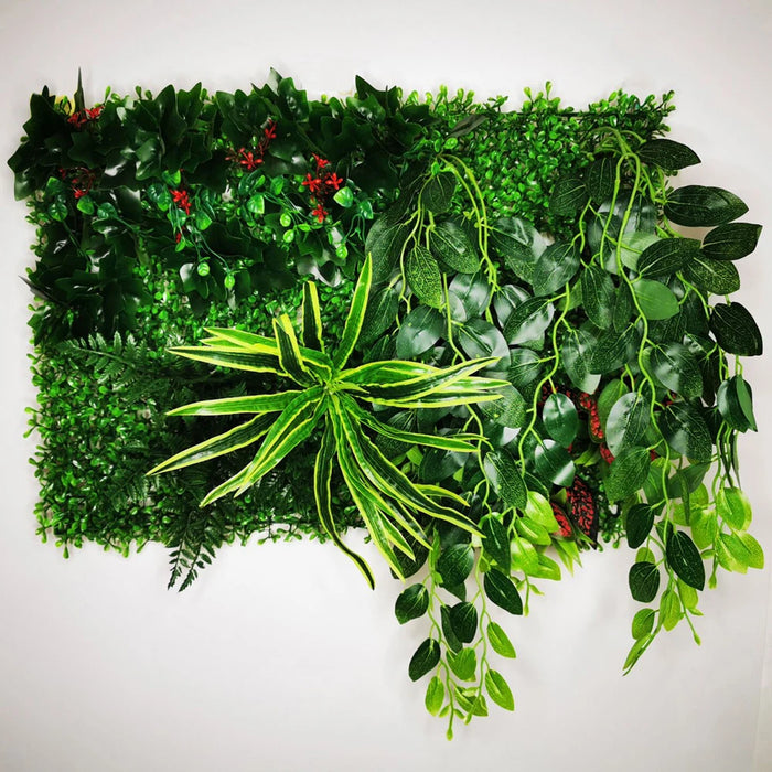 Artificial Grass Plant Panel - Decorative Fake Lawn for Fence & Wall – Silk & Plastic Subtropical Grass, Easy Installation