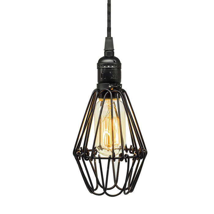 Retro Metal Chandelier – E27 Edison Pendant Light with Black Lampshade for Kitchen, Restaurant, Café, and Living Room