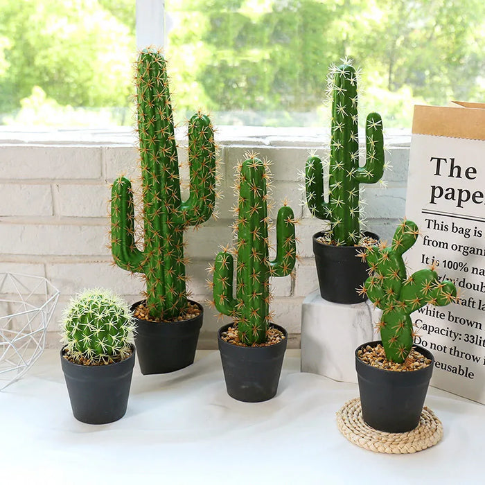 Large Artificial Cactus Tree – 30/43cm Fake Tropical Succulent Plant for Home, Office, and Party Decor