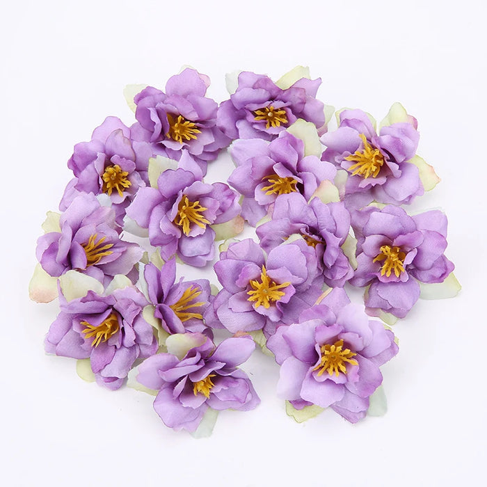 10PCS Artificial Silk Rose & Orchid Flower Heads – 5.5cm Decorative Flowers for DIY Wreaths, Wedding Decorations, and Home Craft Projects