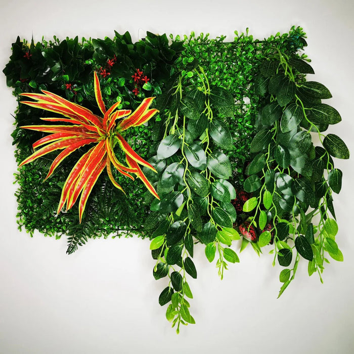 Artificial Grass Plant Panel - Decorative Fake Lawn for Fence & Wall – Silk & Plastic Subtropical Grass, Easy Installation