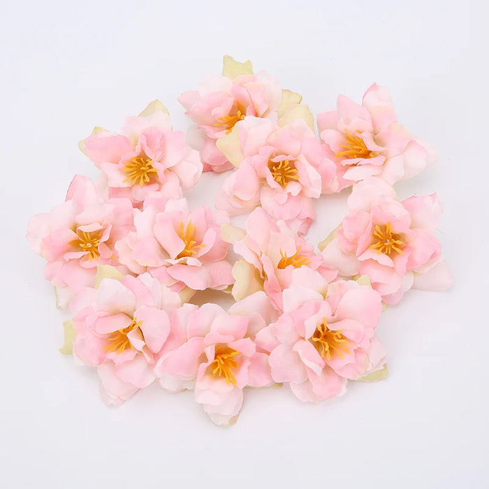 10PCS Artificial Silk Rose & Orchid Flower Heads – 5.5cm Decorative Flowers for DIY Wreaths, Wedding Decorations, and Home Craft Projects