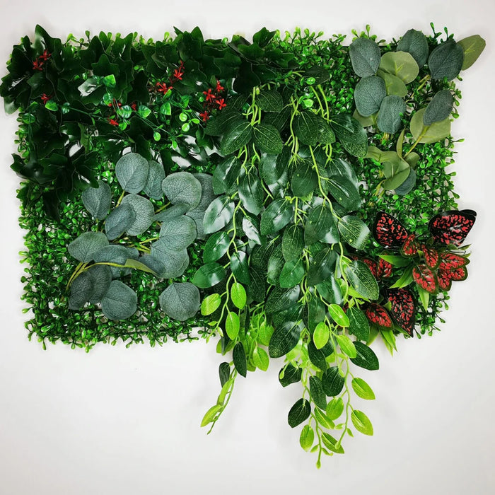 Artificial Grass Plant Panel - Decorative Fake Lawn for Fence & Wall – Silk & Plastic Subtropical Grass, Easy Installation