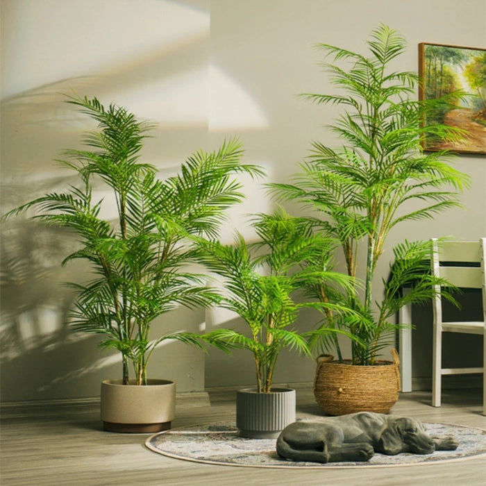 98cm Large Artificial Palm Tree – Monstera Plastic Leaves for Home and Garden Decoration, Lifelike Faux Plant for Indoor/Outdoor Use