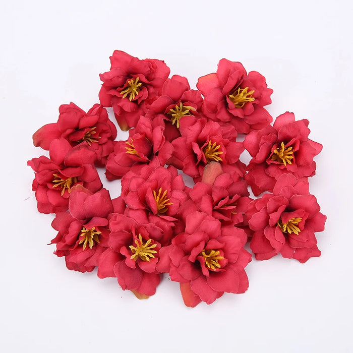 10PCS Artificial Silk Rose & Orchid Flower Heads – 5.5cm Decorative Flowers for DIY Wreaths, Wedding Decorations, and Home Craft Projects