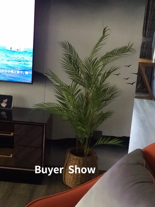 98cm Large Artificial Palm Tree – Monstera Plastic Leaves for Home and Garden Decoration, Lifelike Faux Plant for Indoor/Outdoor Use