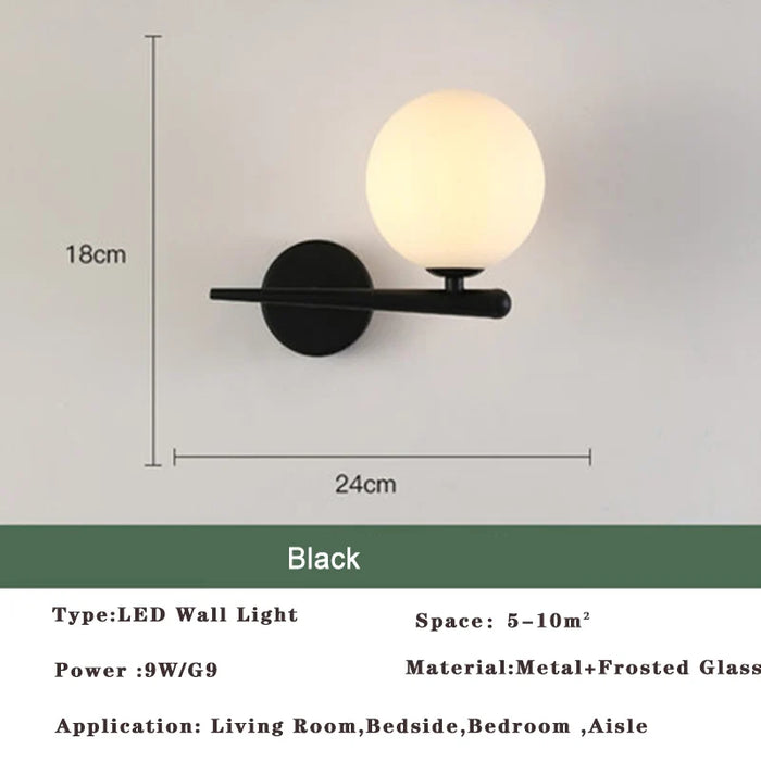 Nordic Golden LED Wall Lamp – 9W G9 Bulb Wall Sconce for Bedroom, Living Room, and Bathroom