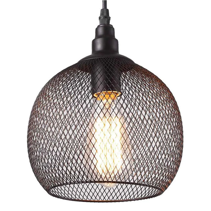 Retro Metal Chandelier – E27 Edison Pendant Light with Black Lampshade for Kitchen, Restaurant, Café, and Living Room