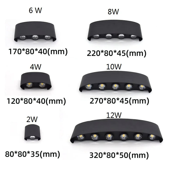 IP65 Waterproof LED Wall Light – Modern Indoor & Outdoor Up & Down Wall Lamp for Bedroom, Living Room, Garden & Staircase