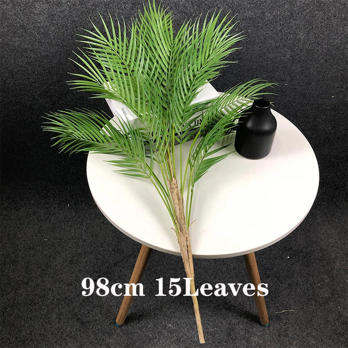 98cm Large Artificial Palm Tree – Monstera Plastic Leaves for Home and Garden Decoration, Lifelike Faux Plant for Indoor/Outdoor Use