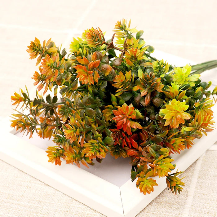 Artificial Succulent Plants & Fall Leaves Wreath – DIY Home Decor, Wedding, and Garden Decoration Accessories