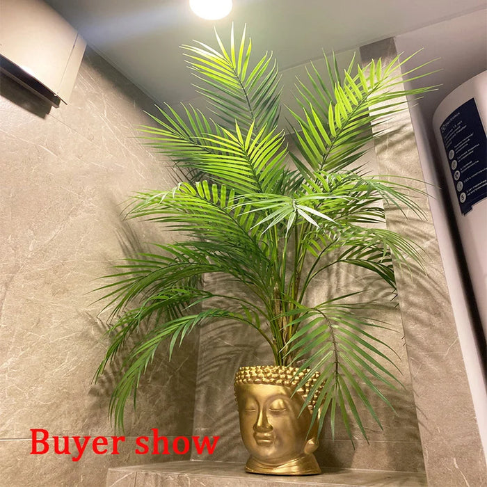 125cm Large Artificial Palm Tree – Tropical Fake Monstera Plant with Green Palm Leaves for Home, Garden, and Office Décor