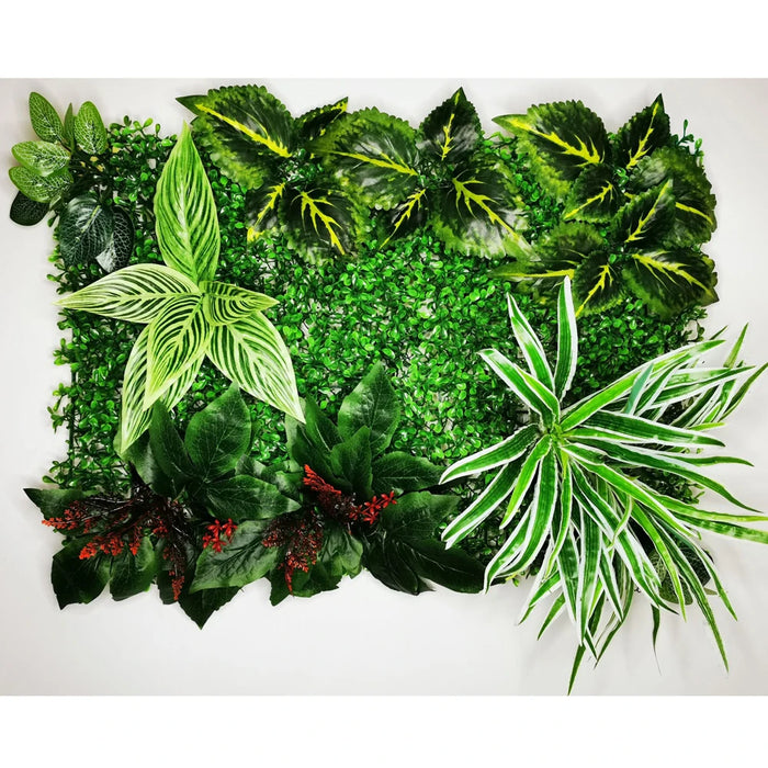 Artificial Grass Plant Panel - Decorative Fake Lawn for Fence & Wall – Silk & Plastic Subtropical Grass, Easy Installation