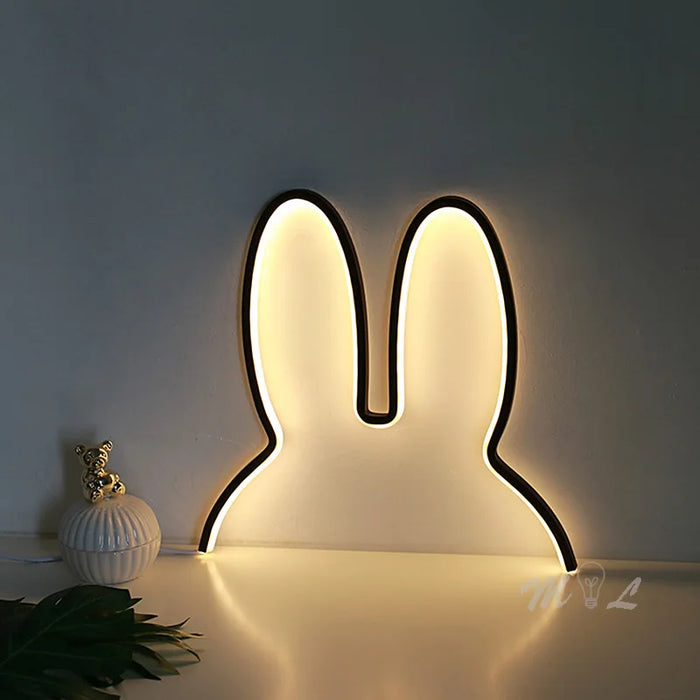 Cute Rabbit LED Night Light – 5W Modern USB Desk Lamp for Kids’ Rooms, Bedrooms, and Home Décor