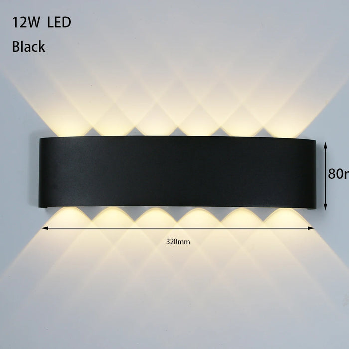 Outdoor Waterproof LED Wall Sconce – Up & Down Light in White & Black Aluminum, IP65 Waterproof, Indoor & Outdoor Use