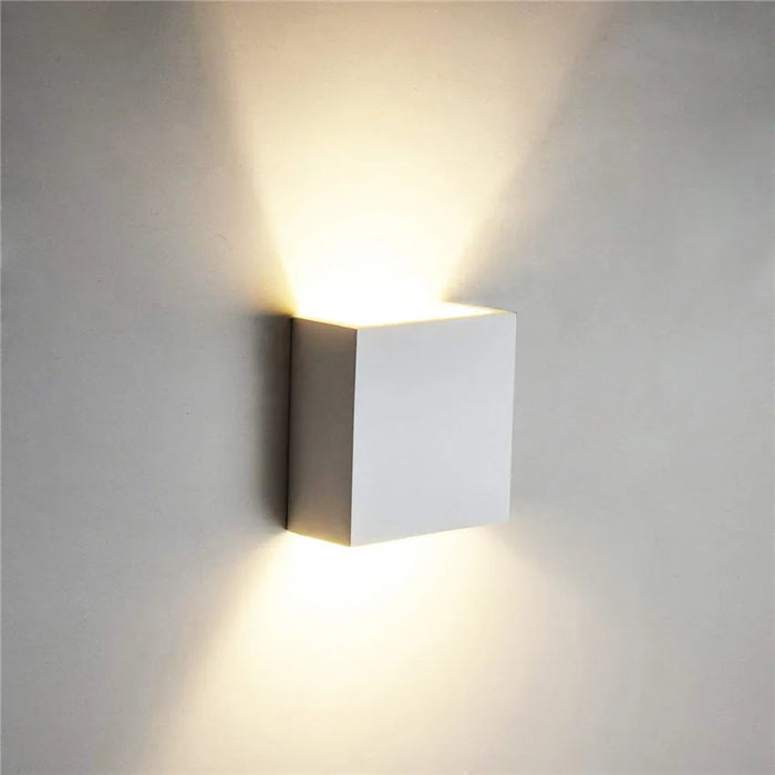 Dimmable 6W COB LED Wall Lamp – Modern White/Black Cube Sconce for Bedroom, Kitchen, Foyer, and Study – AC 85-265V