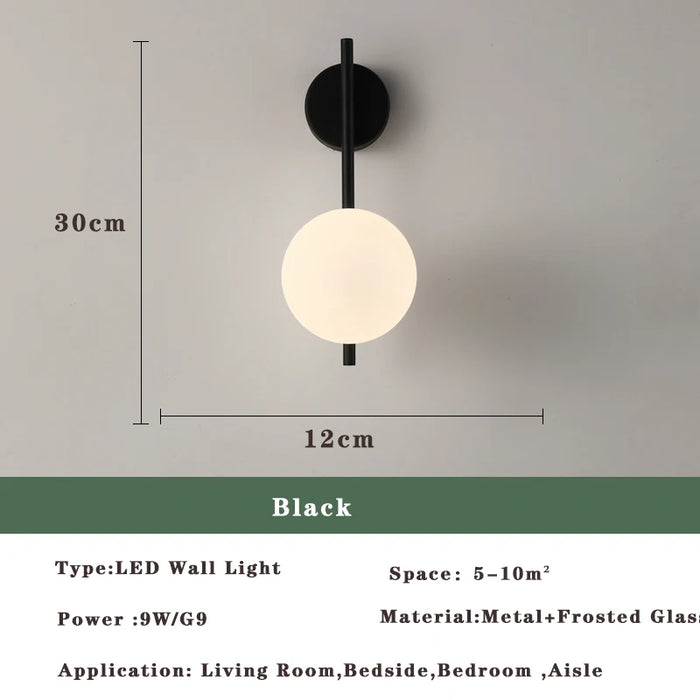 Nordic Golden LED Wall Lamp – 9W G9 Bulb Wall Sconce for Bedroom, Living Room, and Bathroom