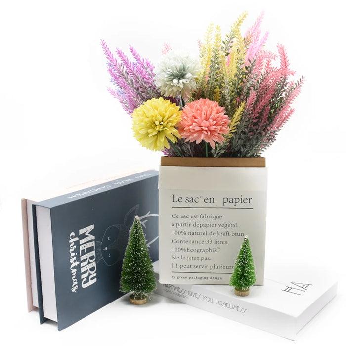 Plastic Lavender Bunch for Home Decor – Artificial Flower Vase for Wedding, Bridal Shower, and Indoor Decoration (37cm)