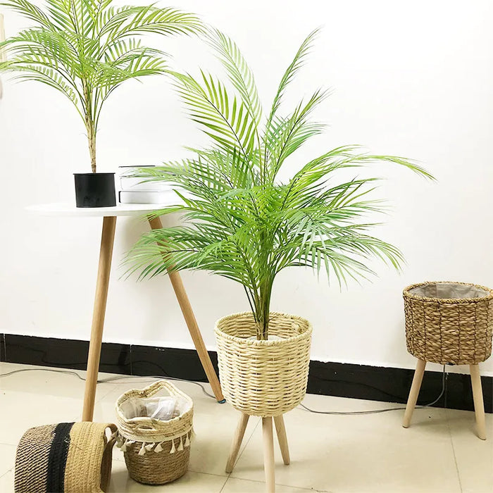 98cm Large Artificial Palm Tree – Monstera Plastic Leaves for Home and Garden Decoration, Lifelike Faux Plant for Indoor/Outdoor Use